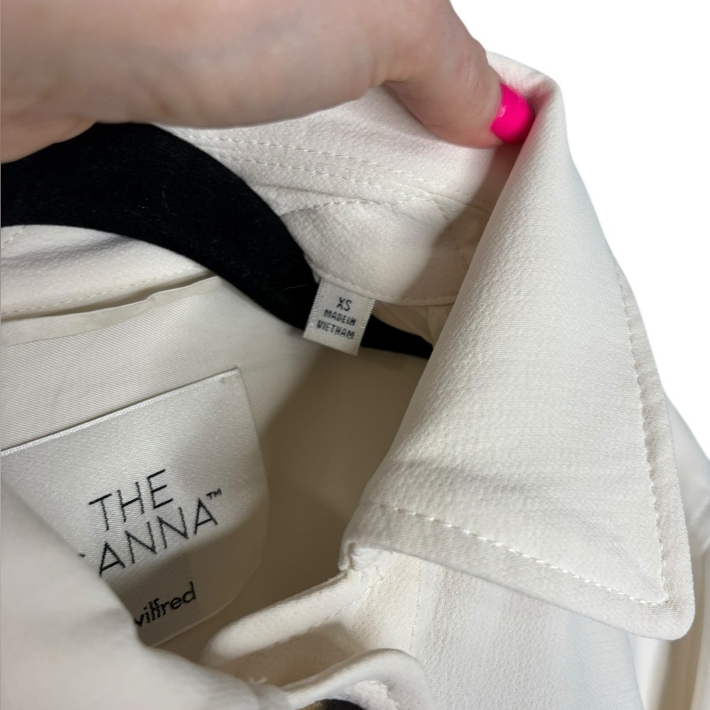 Aritizia Wilfred Oversized The Ganna Button Front Shirt Jacket Cream Color XS - Picture 6 of 13